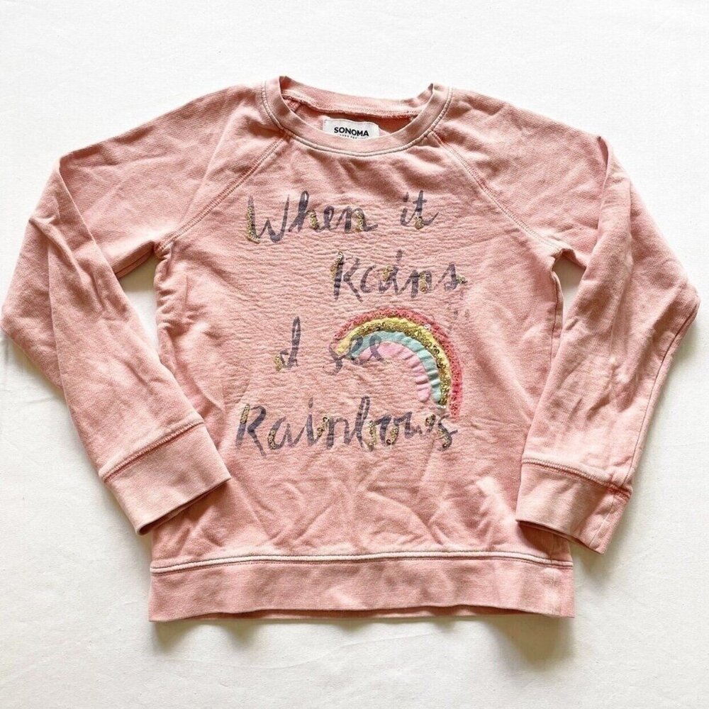 Sonoma Pink Rainbow Sweatshirt size 6